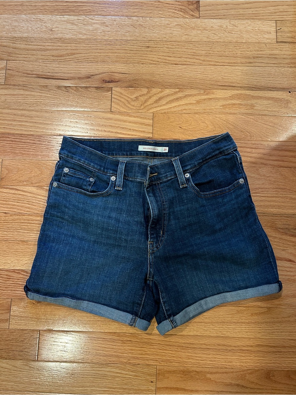 Levi's Dark Blue Rolled-Hem Women's Jean Shorts